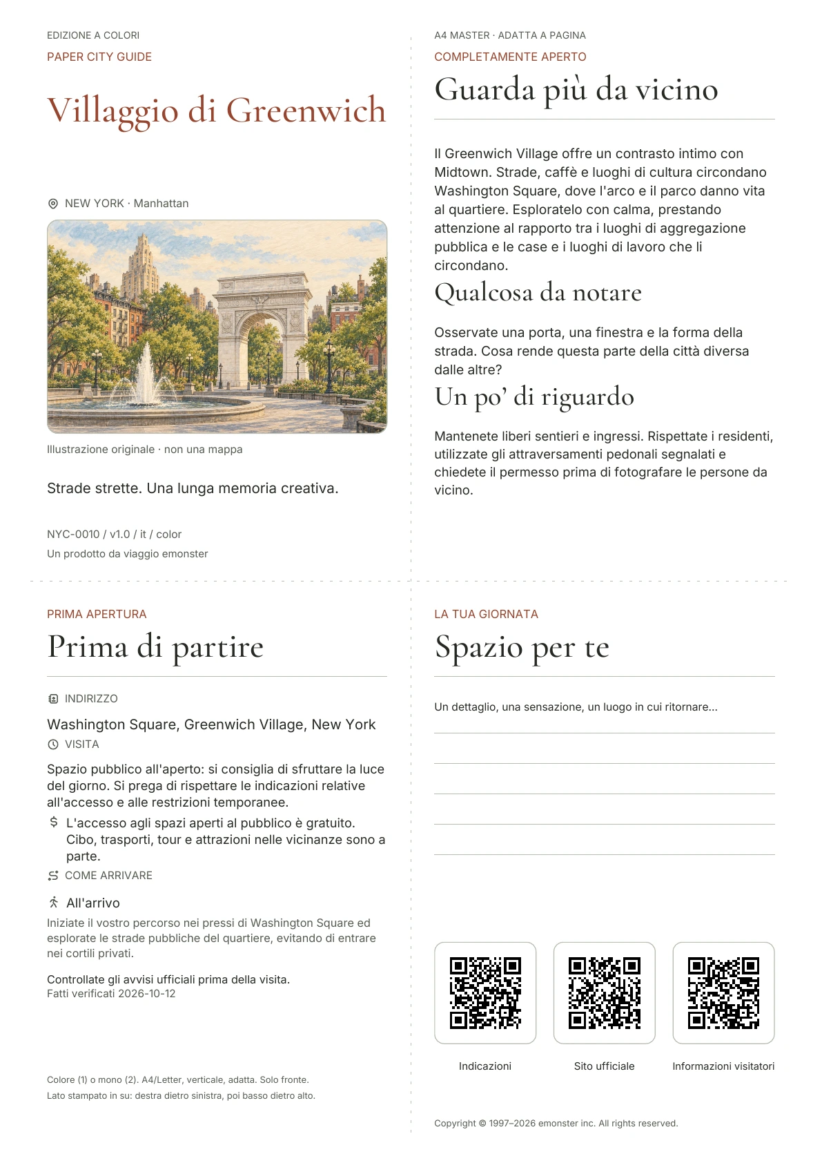 Copertina reale della guida Villaggio di Greenwich · Edizione a colori