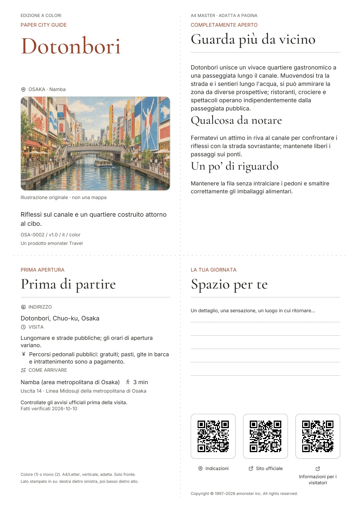 Copertina reale della guida Dotonbori · Edizione a colori