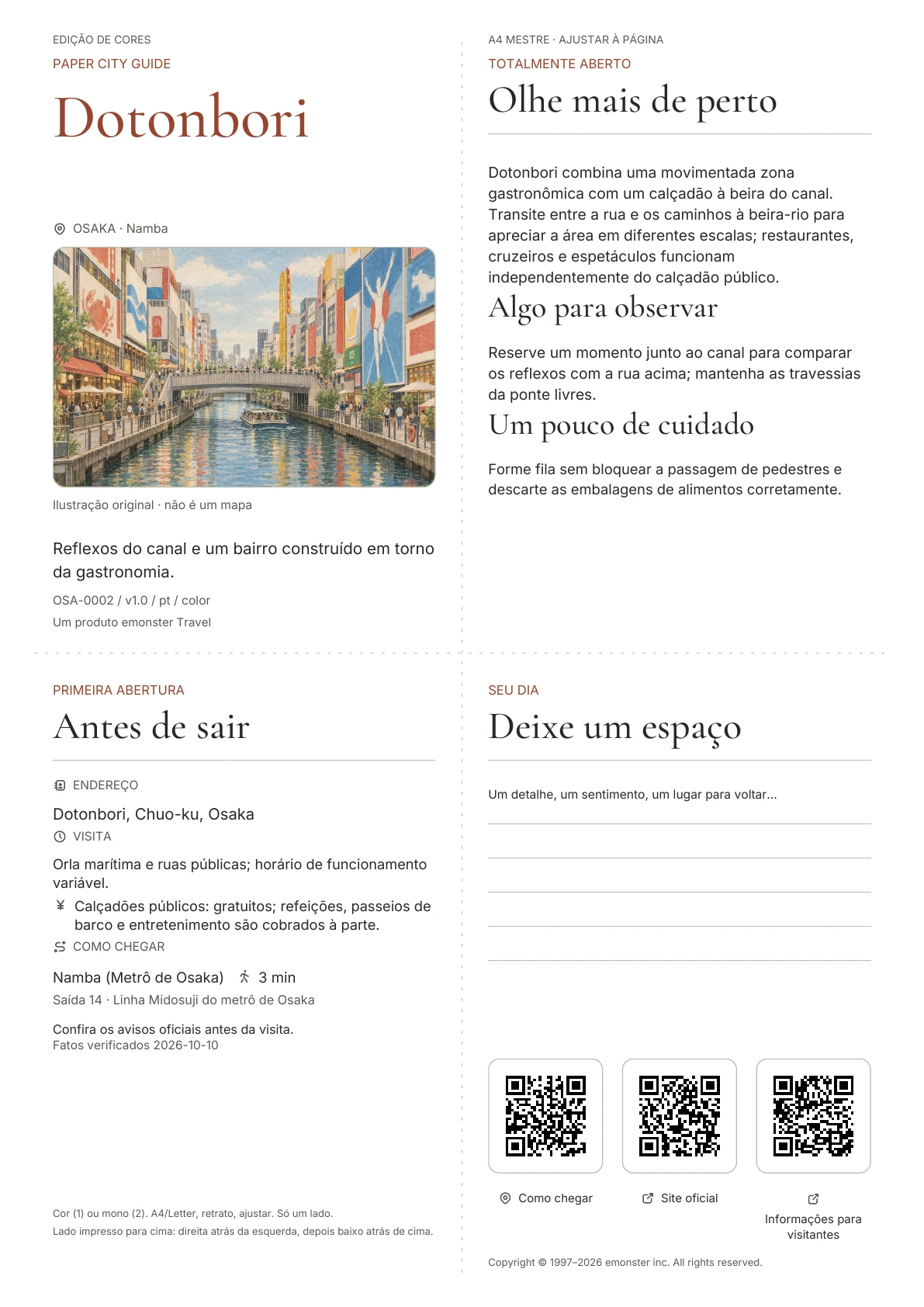 Capa real do guia Dotonbori · Edição colorida