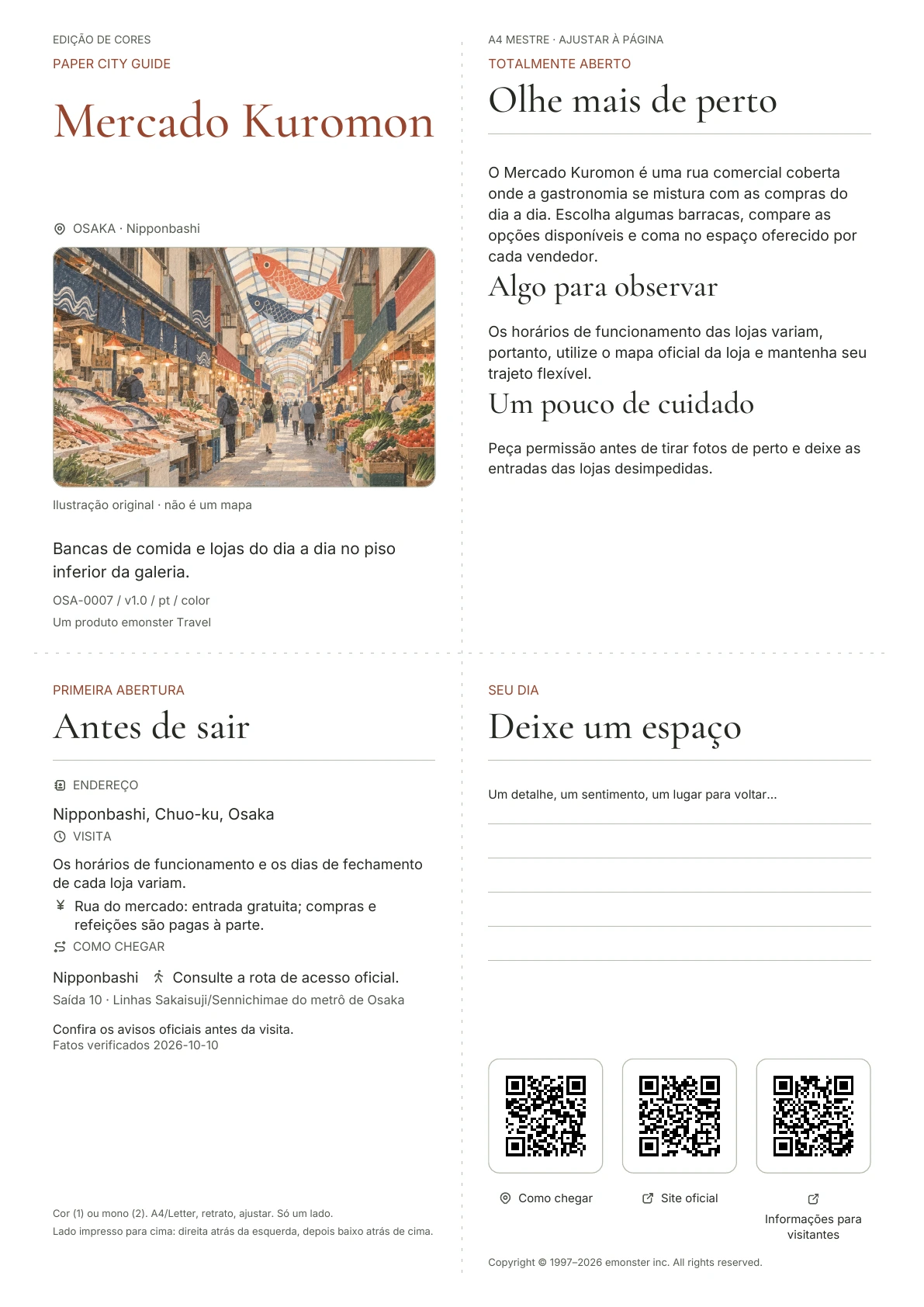 Capa real do guia Mercado Kuromon · Edição colorida