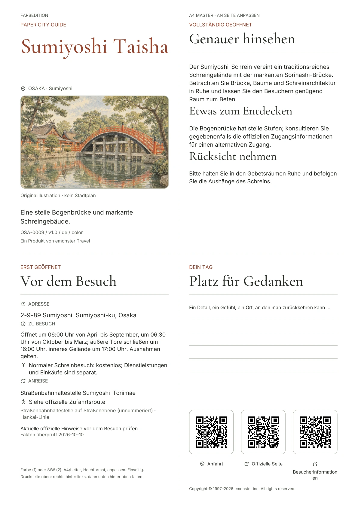 Tatsächliches Titelblatt: Sumiyoshi Taisha · Farbausgabe