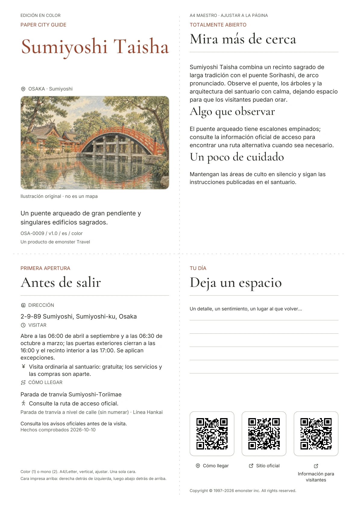 Portada real de la guía Sumiyoshi Taisha · Edición en color