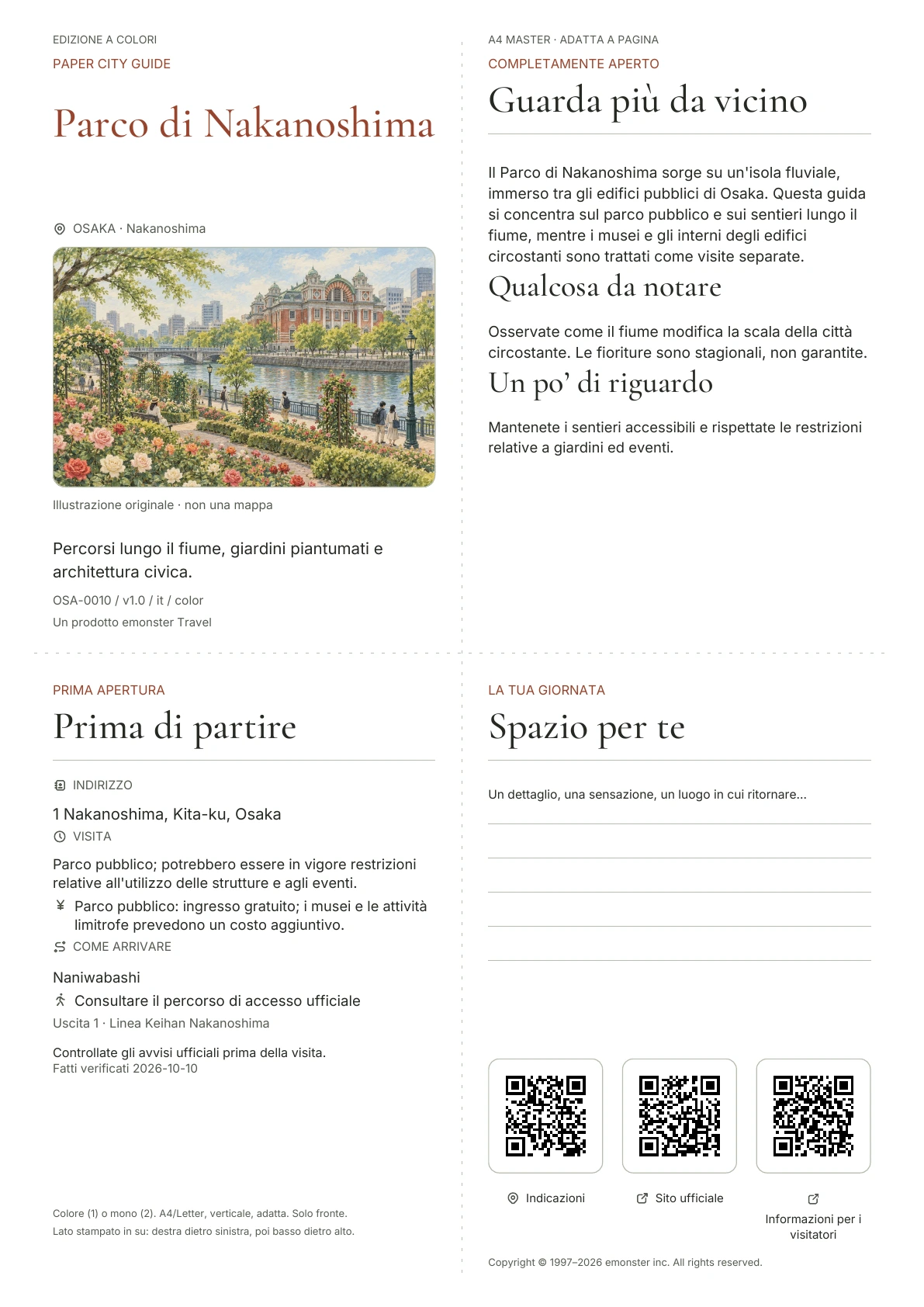 Copertina reale della guida Parco di Nakanoshima · Edizione a colori