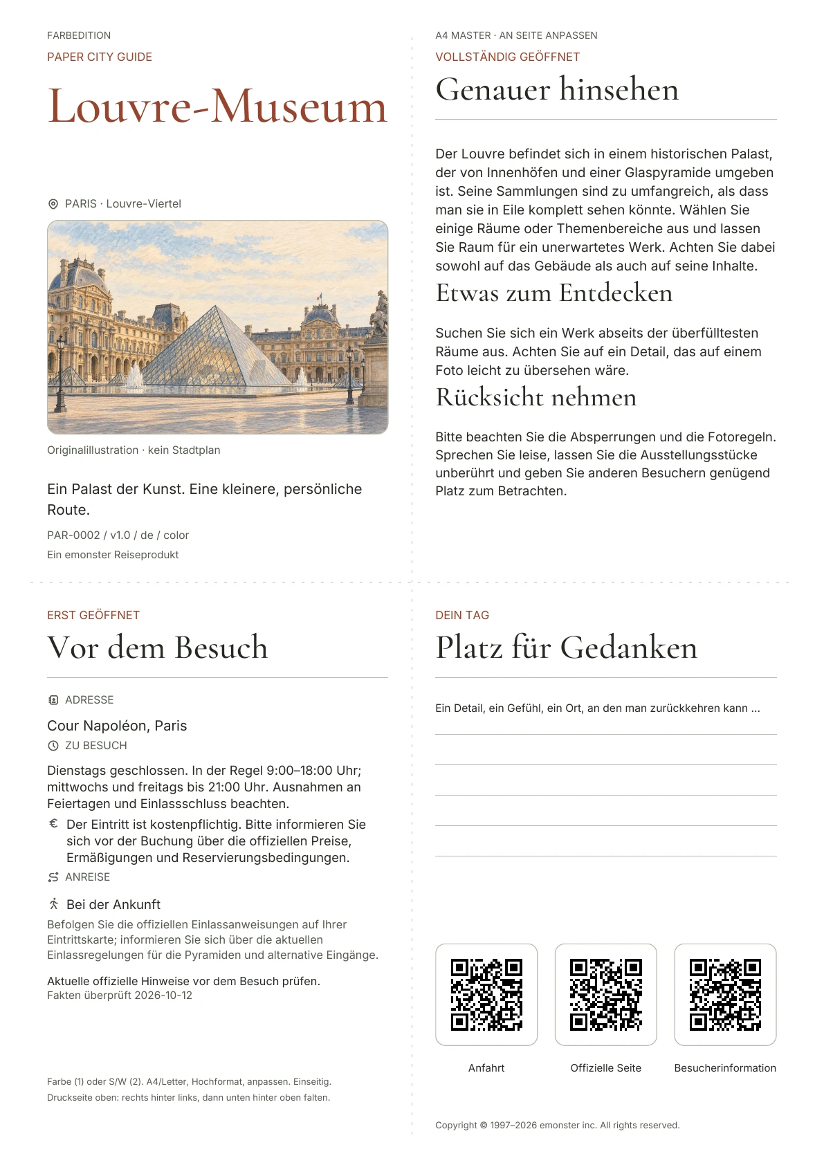 Tatsächliches Titelblatt: Louvre-Museum · Farbausgabe