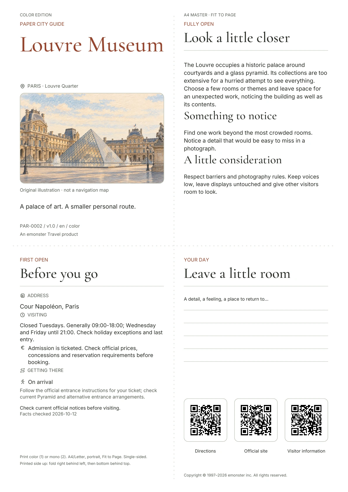 Actual Louvre Museum guide cover · Color edition
