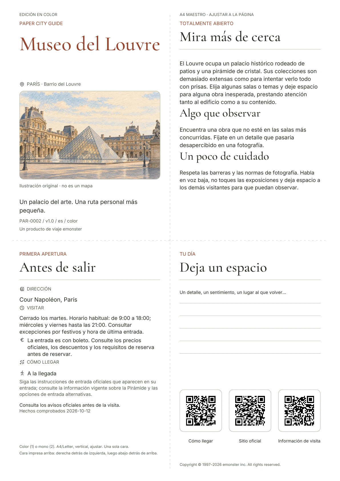 Portada real de la guía Museo del Louvre · Edición en color