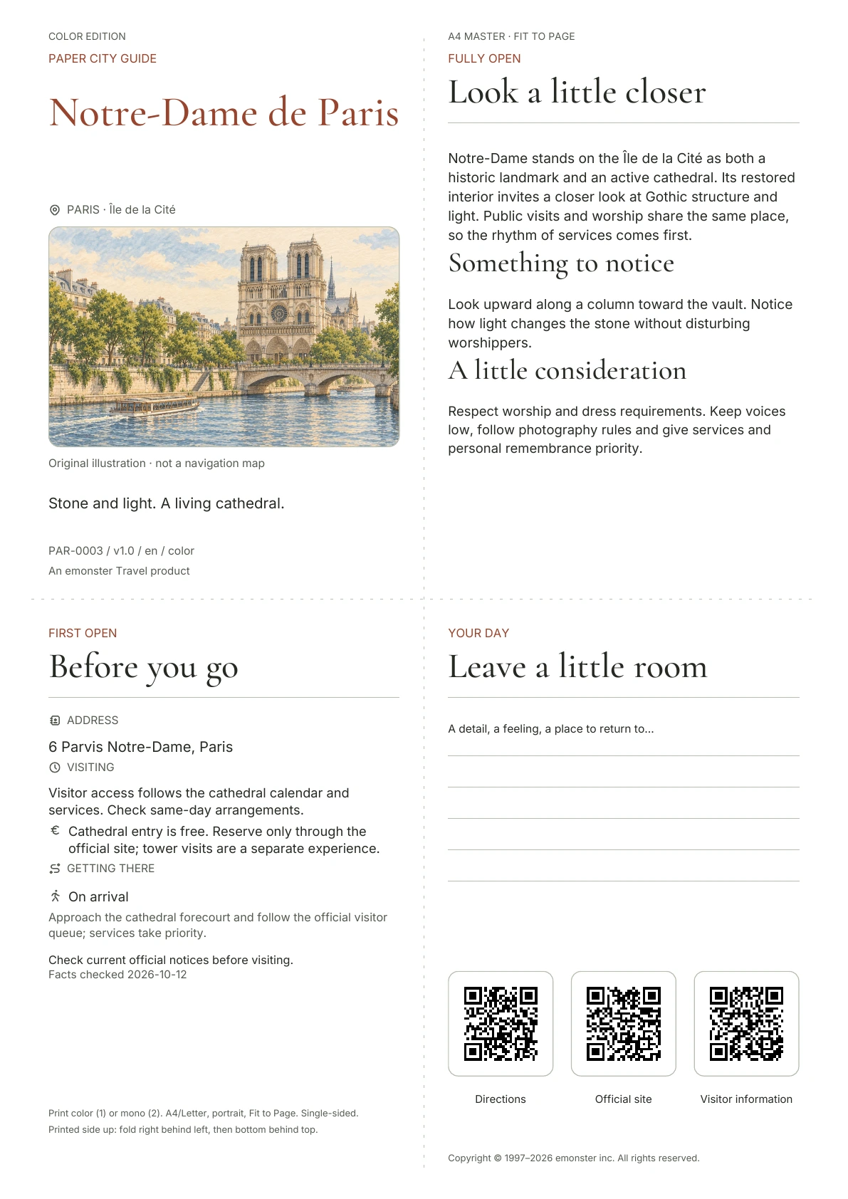 Actual Notre-Dame de Paris guide cover · Color edition