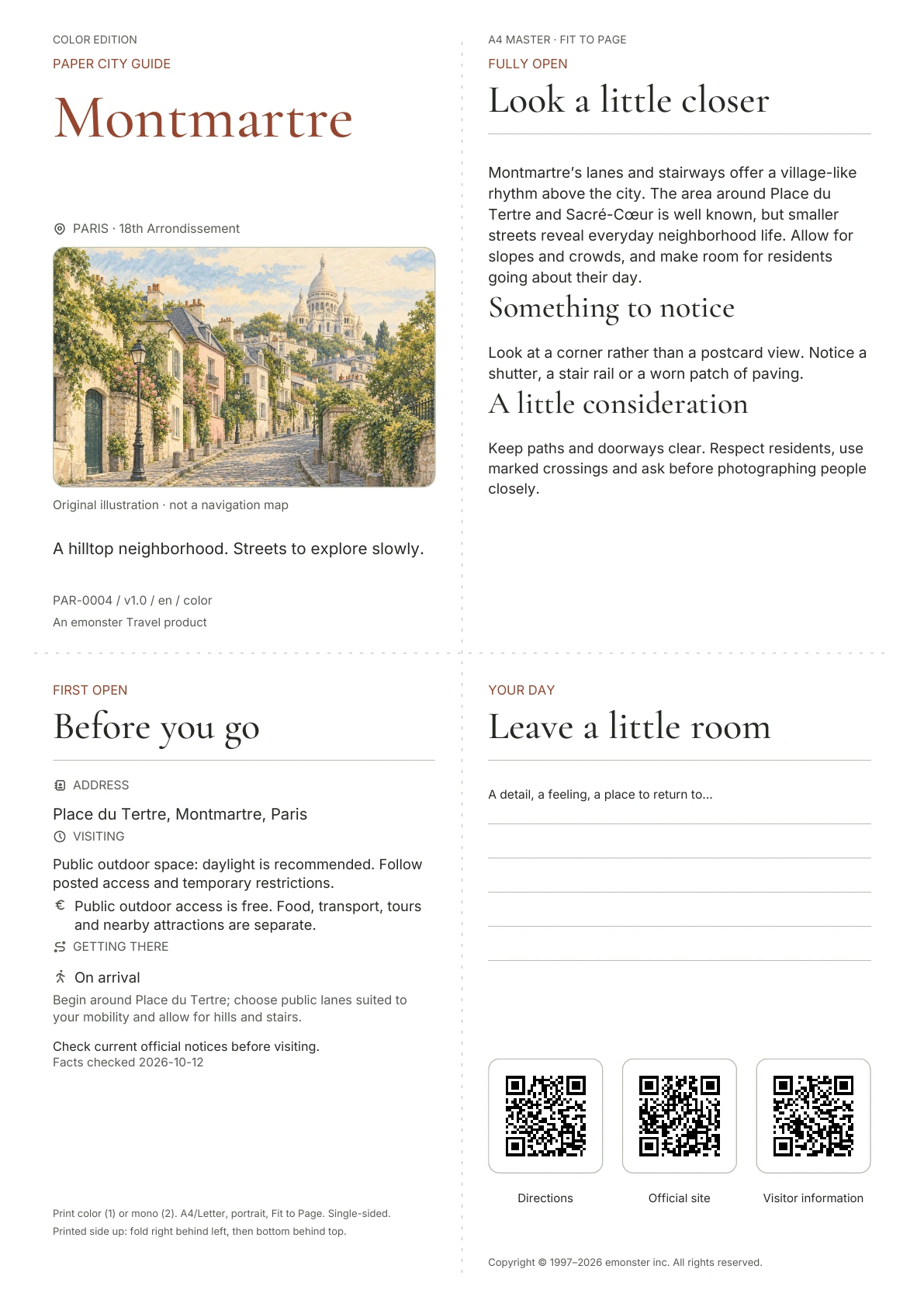 Actual Montmartre guide cover · Color edition