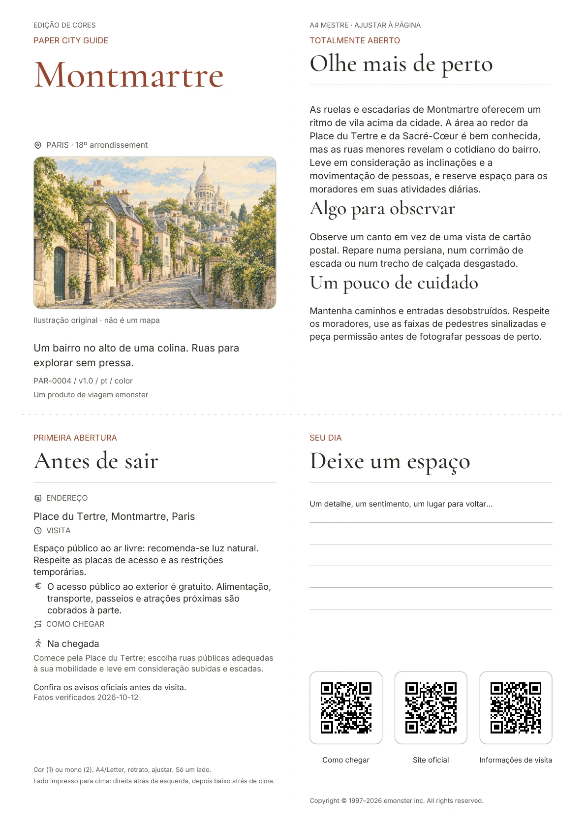 Capa real do guia Montmartre · Edição colorida