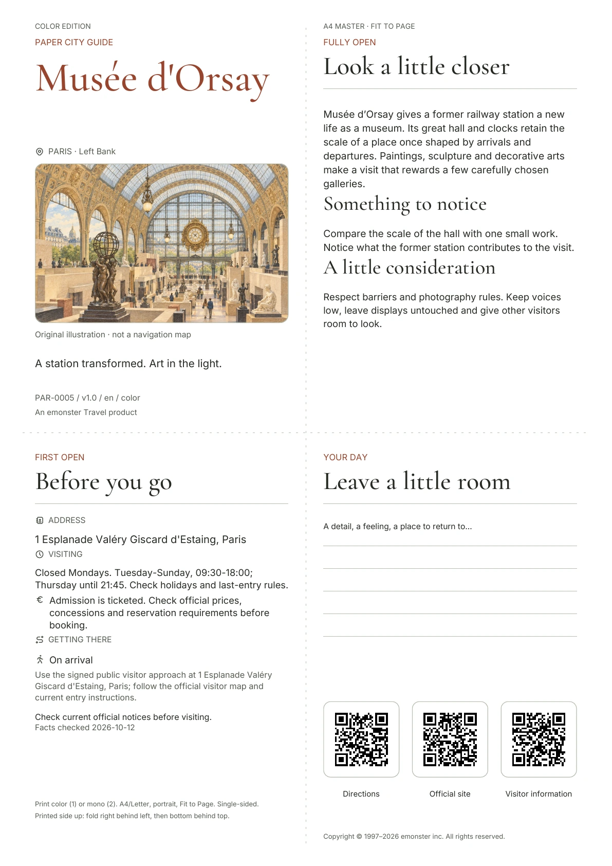 Actual Musée d'Orsay guide cover · Color edition