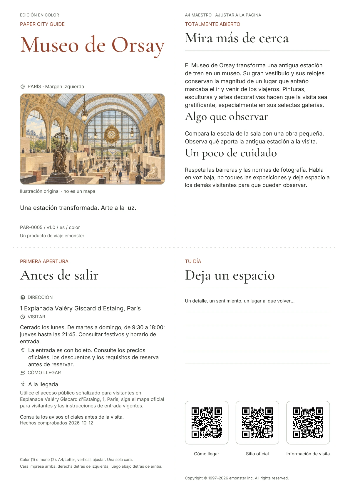 Portada real de la guía Museo de Orsay · Edición en color