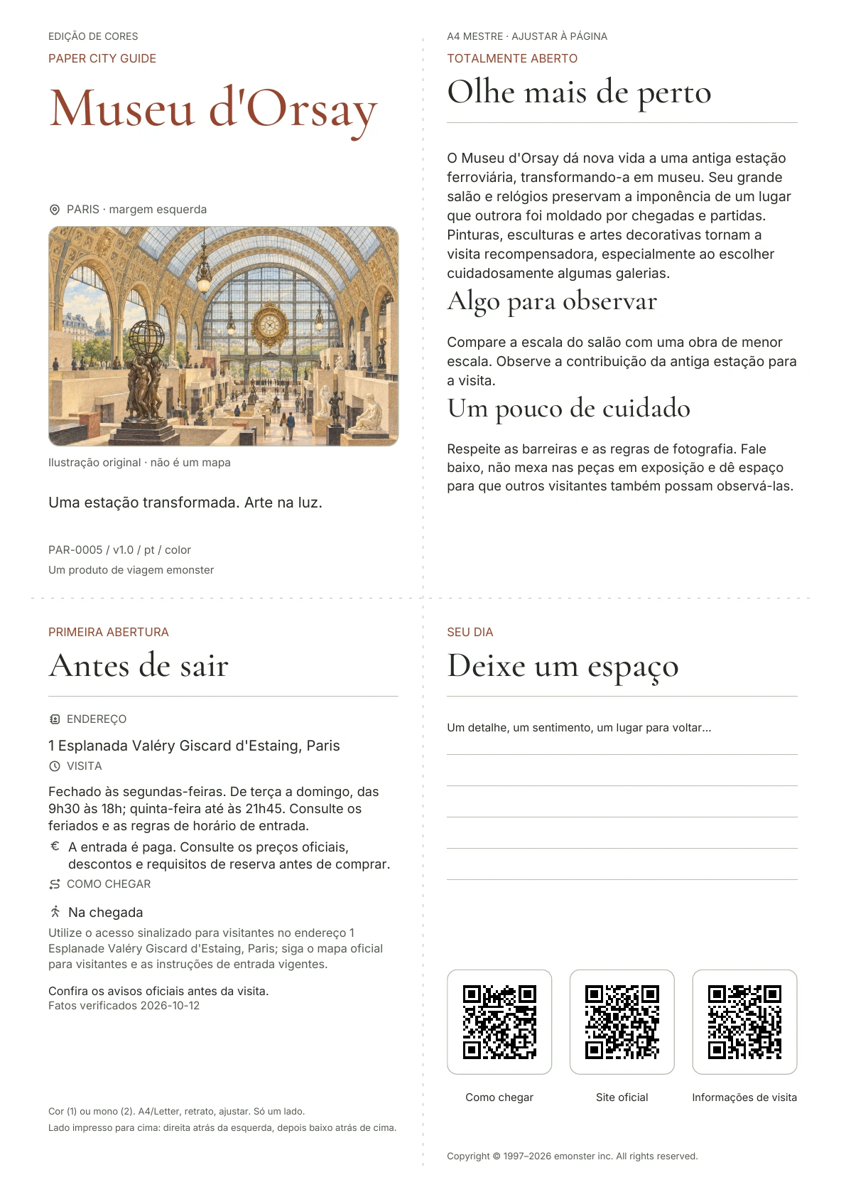 Capa real do guia Museu d'Orsay · Edição colorida