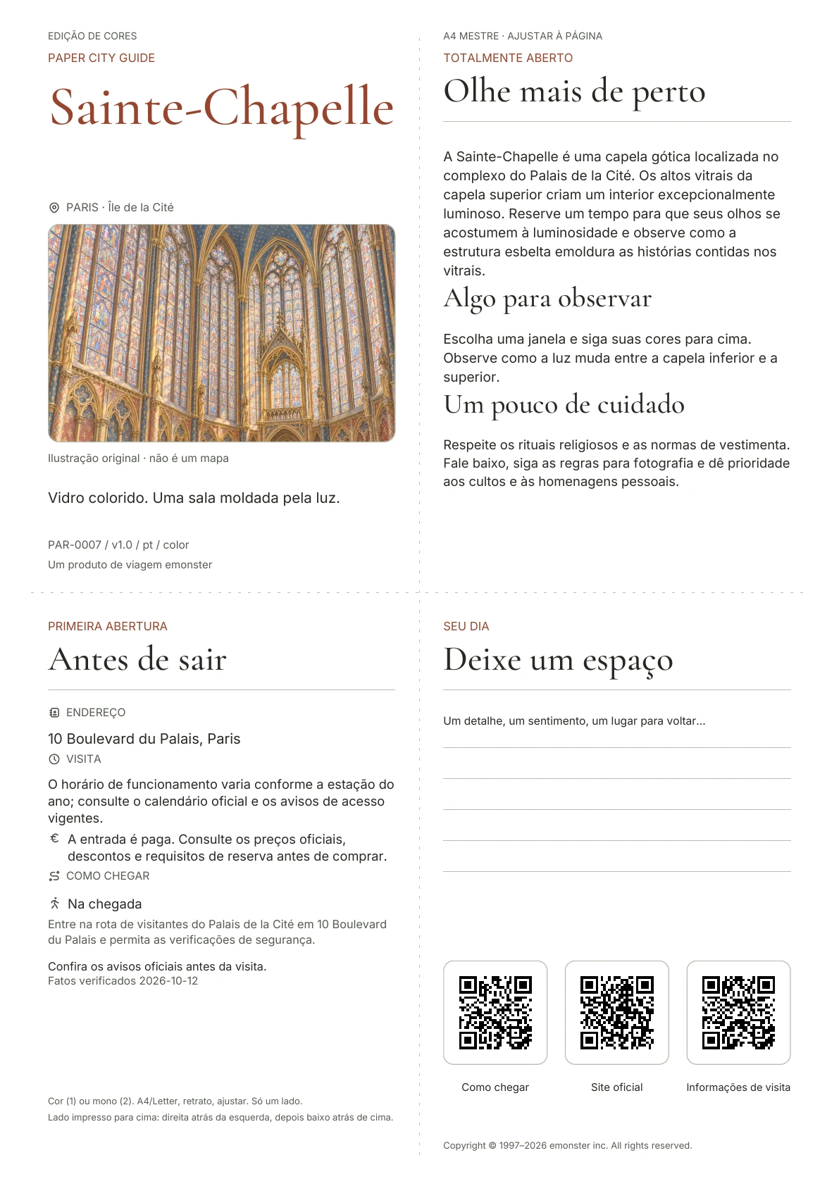 Capa real do guia Sainte-Chapelle · Edição colorida