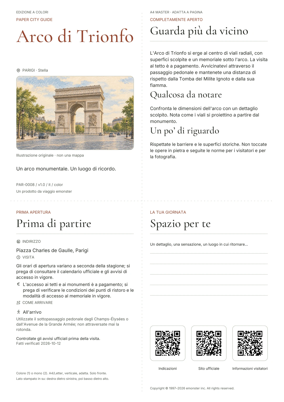 Copertina reale della guida Arco di Trionfo · Edizione a colori