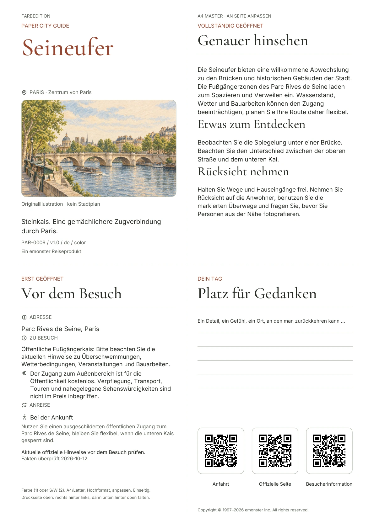 Tatsächliches Titelblatt: Seineufer · Farbausgabe