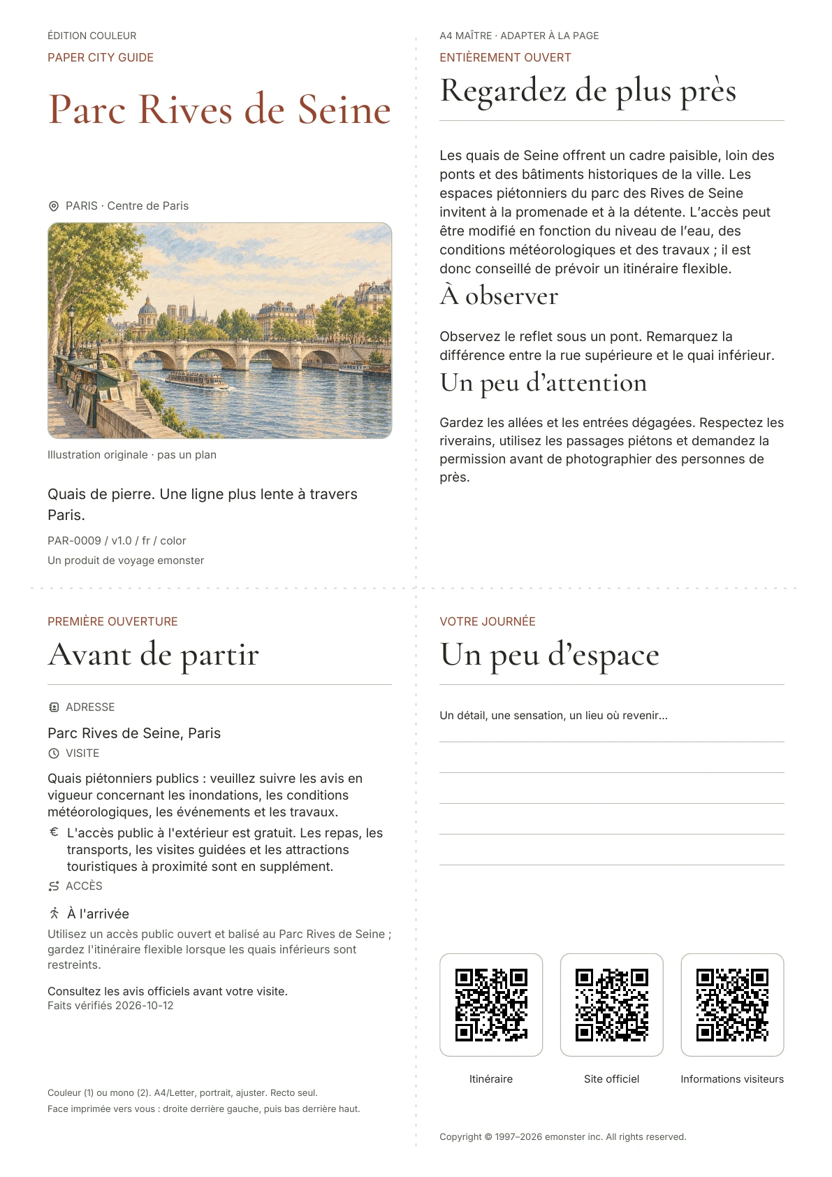 Couverture réelle du guide Parc Rives de Seine · Édition couleur