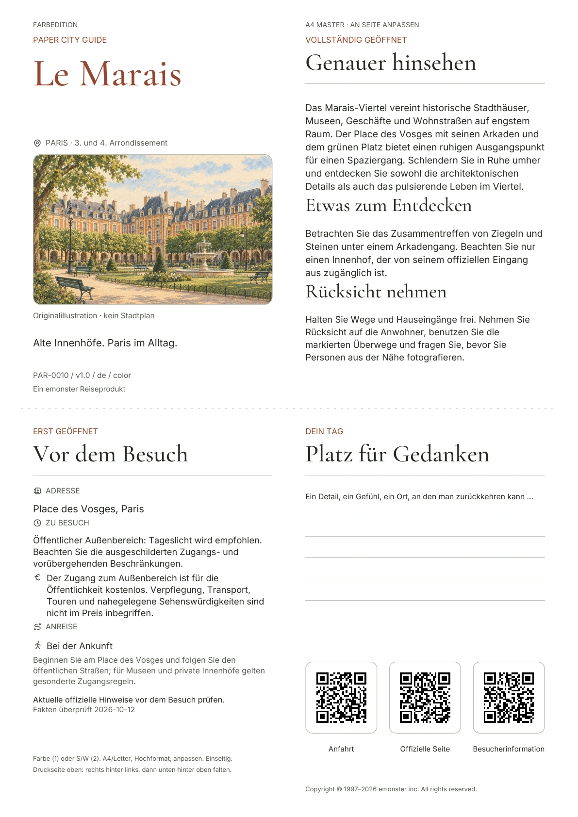 Tatsächliches Titelblatt: Le Marais · Farbausgabe