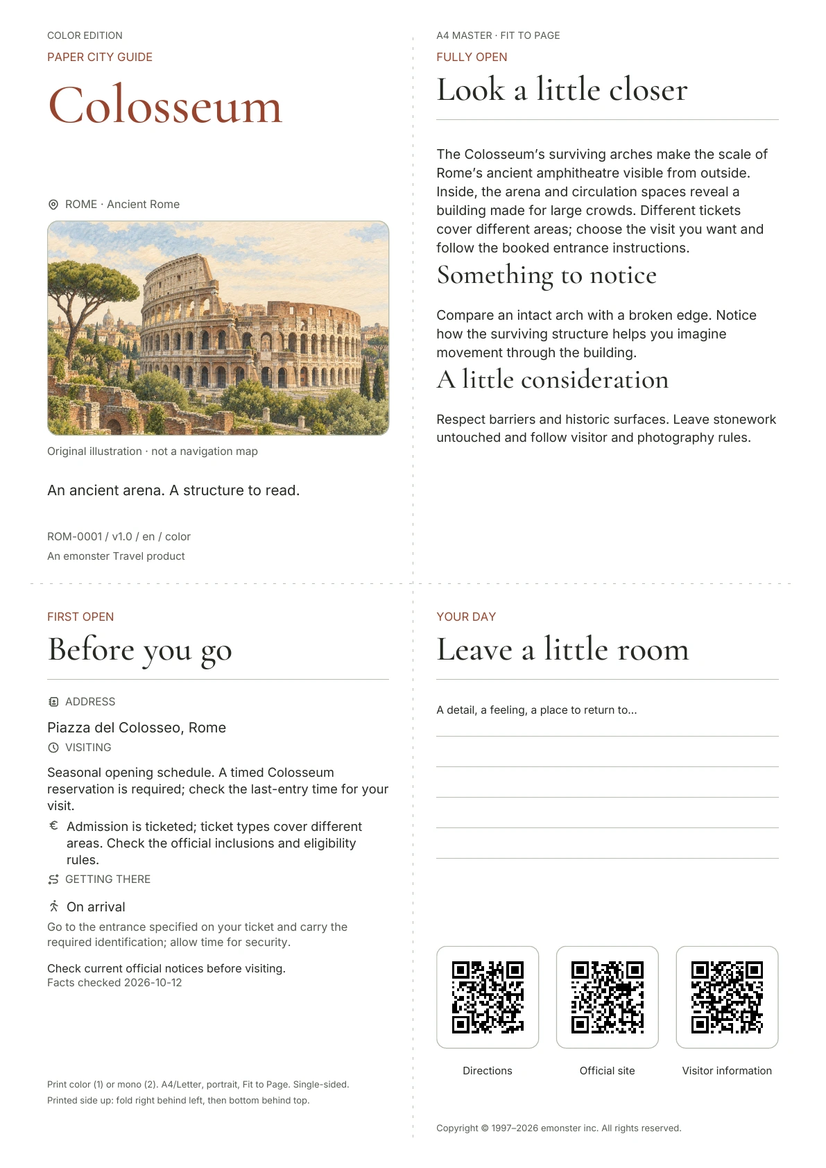 Actual Colosseum guide cover · Color edition