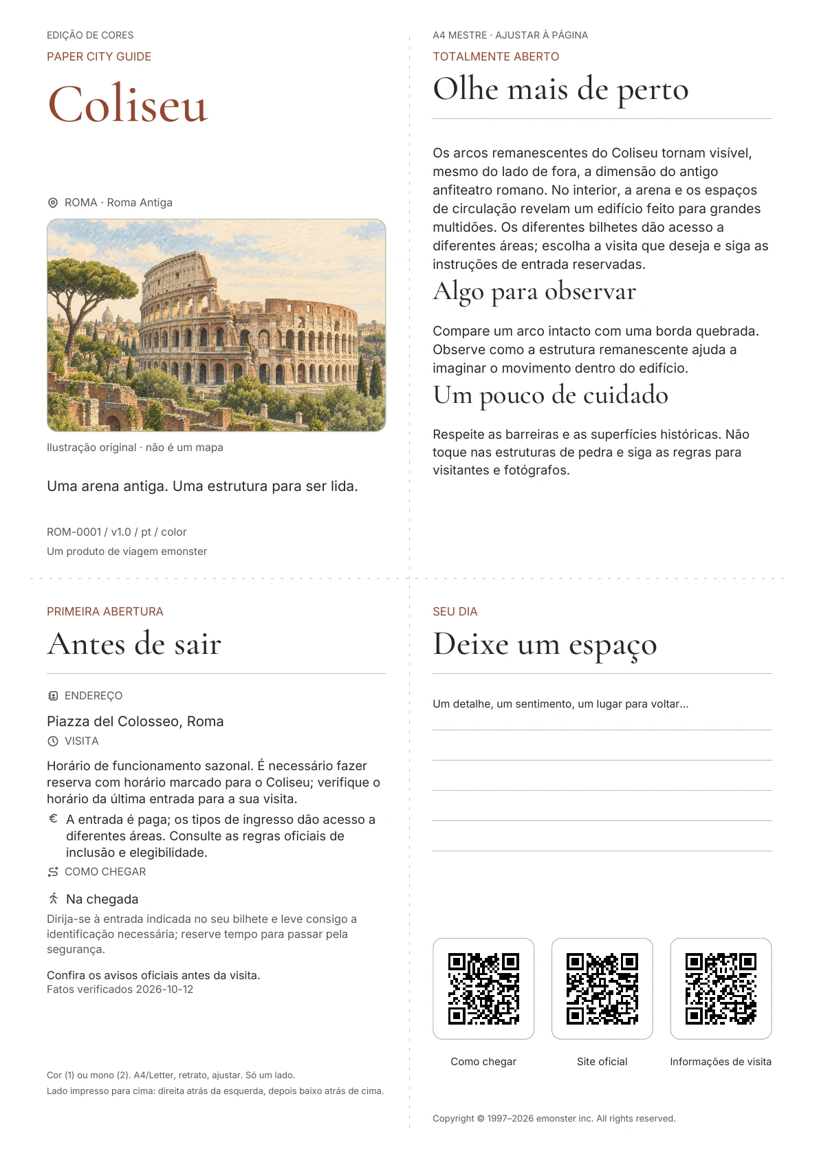 Capa real do guia Coliseu · Edição colorida