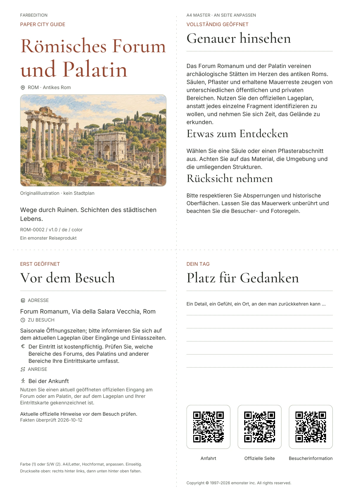 Tatsächliches Titelblatt: Römisches Forum und Palatin · Farbausgabe
