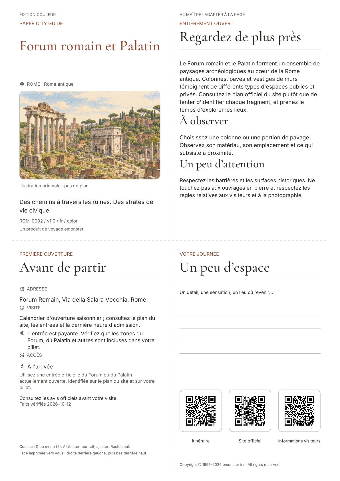 Couverture réelle du guide Forum romain et Palatin · Édition couleur