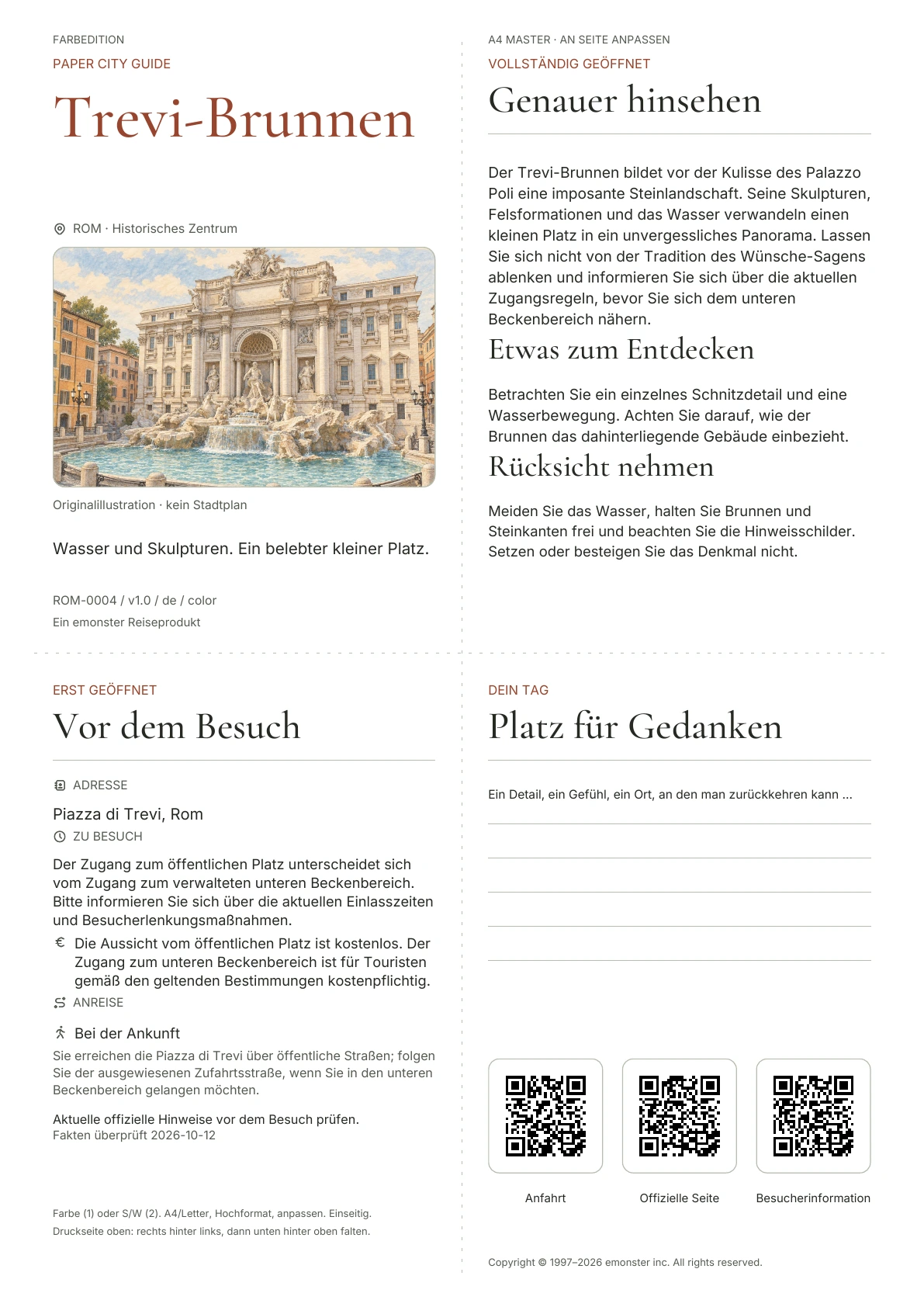 Tatsächliches Titelblatt: Trevi-Brunnen · Farbausgabe