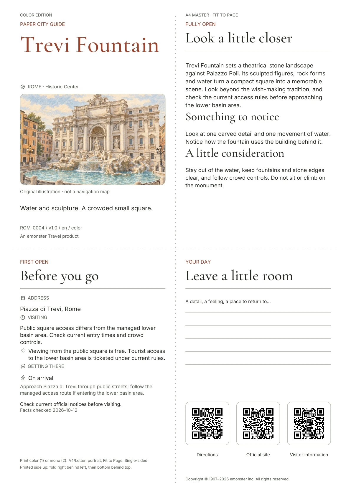 Actual Trevi Fountain guide cover · Color edition
