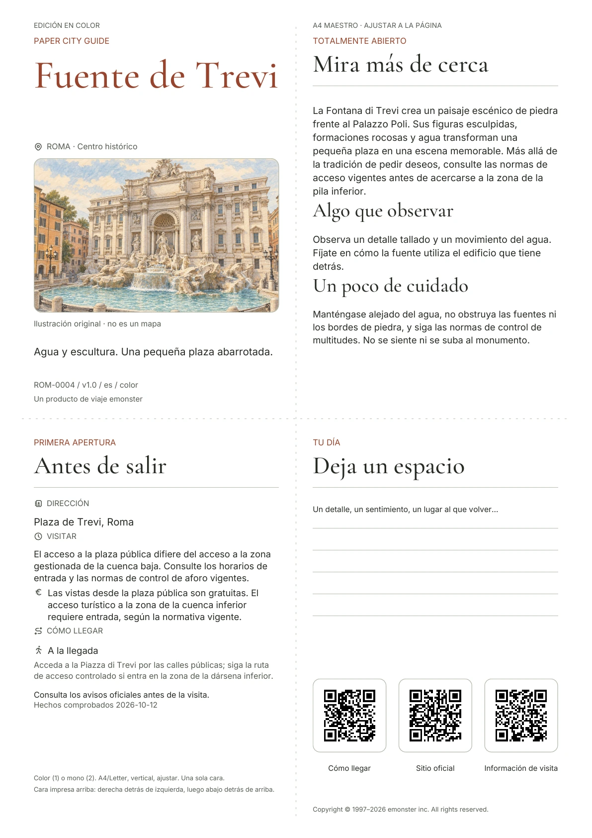 Portada real de la guía Fuente de Trevi · Edición en color