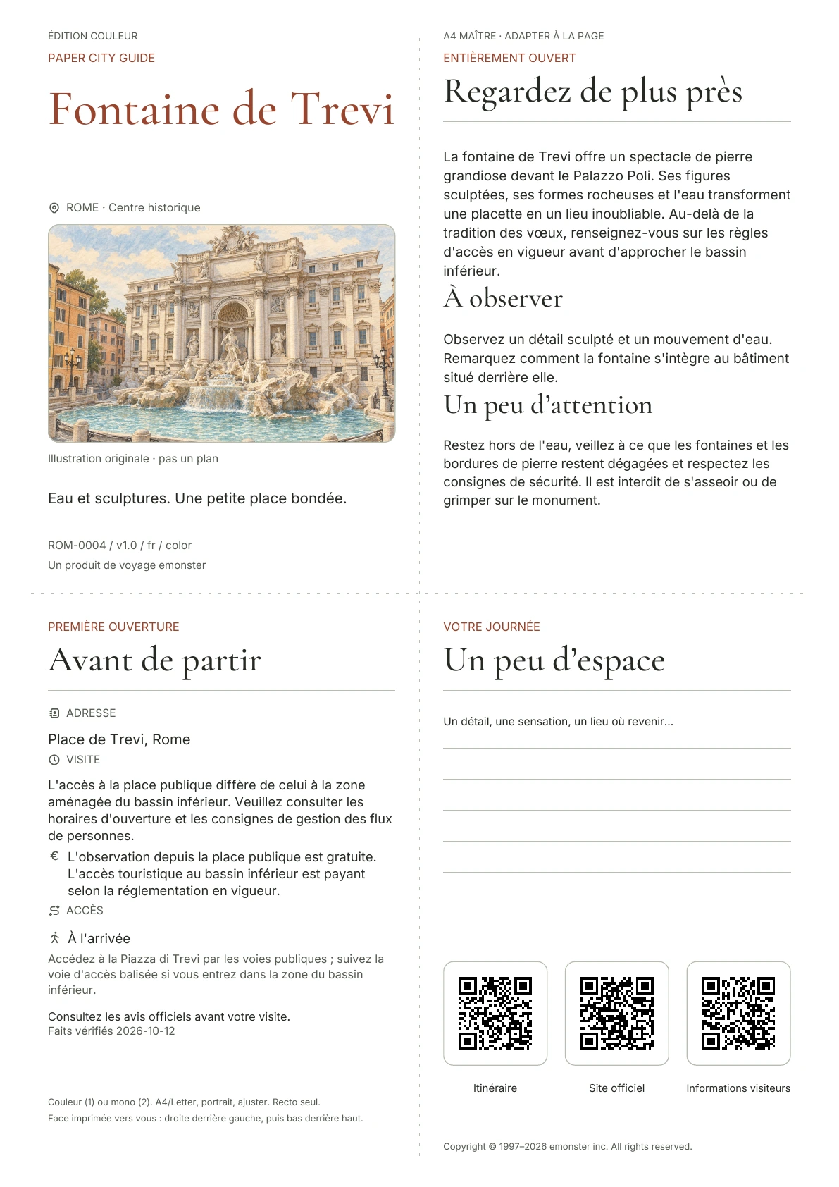 Couverture réelle du guide Fontaine de Trevi · Édition couleur