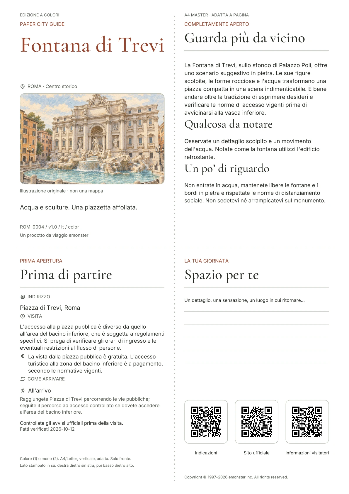 Copertina reale della guida Fontana di Trevi · Edizione a colori