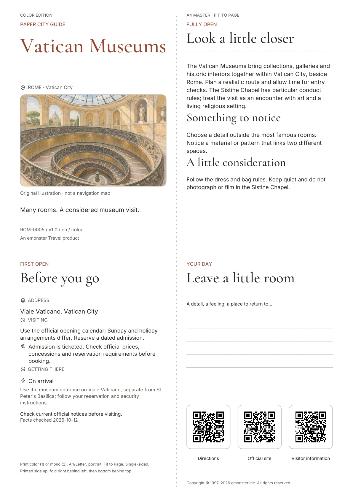 Actual Vatican Museums guide cover · Color edition