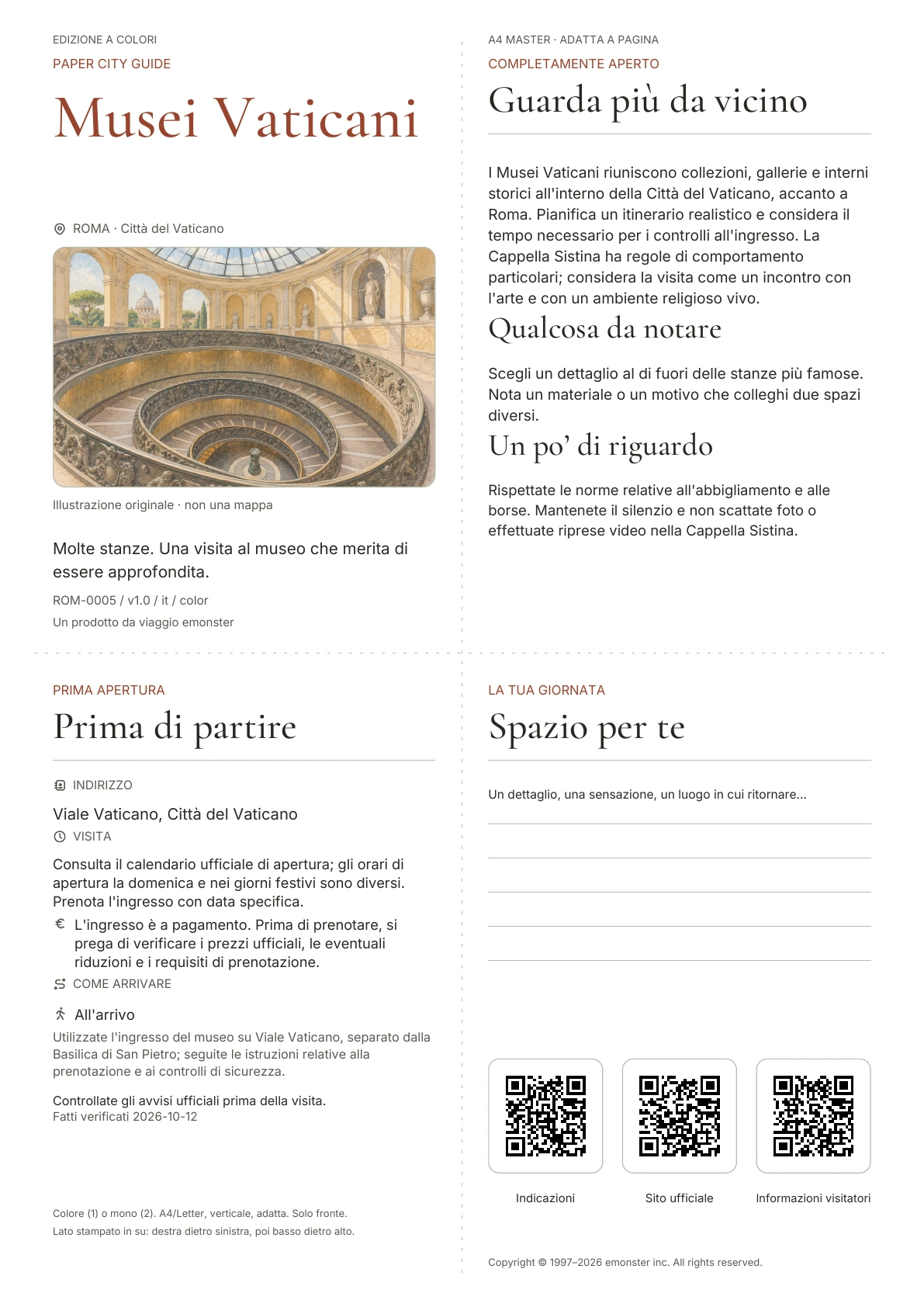 Copertina reale della guida Musei Vaticani · Edizione a colori