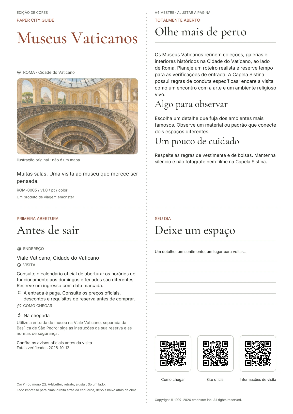 Capa real do guia Museus Vaticanos · Edição colorida