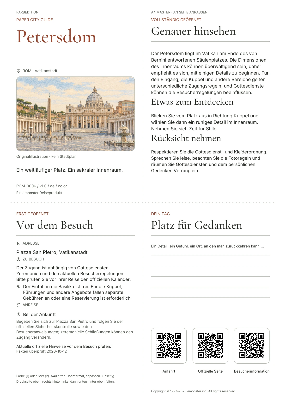 Tatsächliches Titelblatt: Petersdom · Farbausgabe