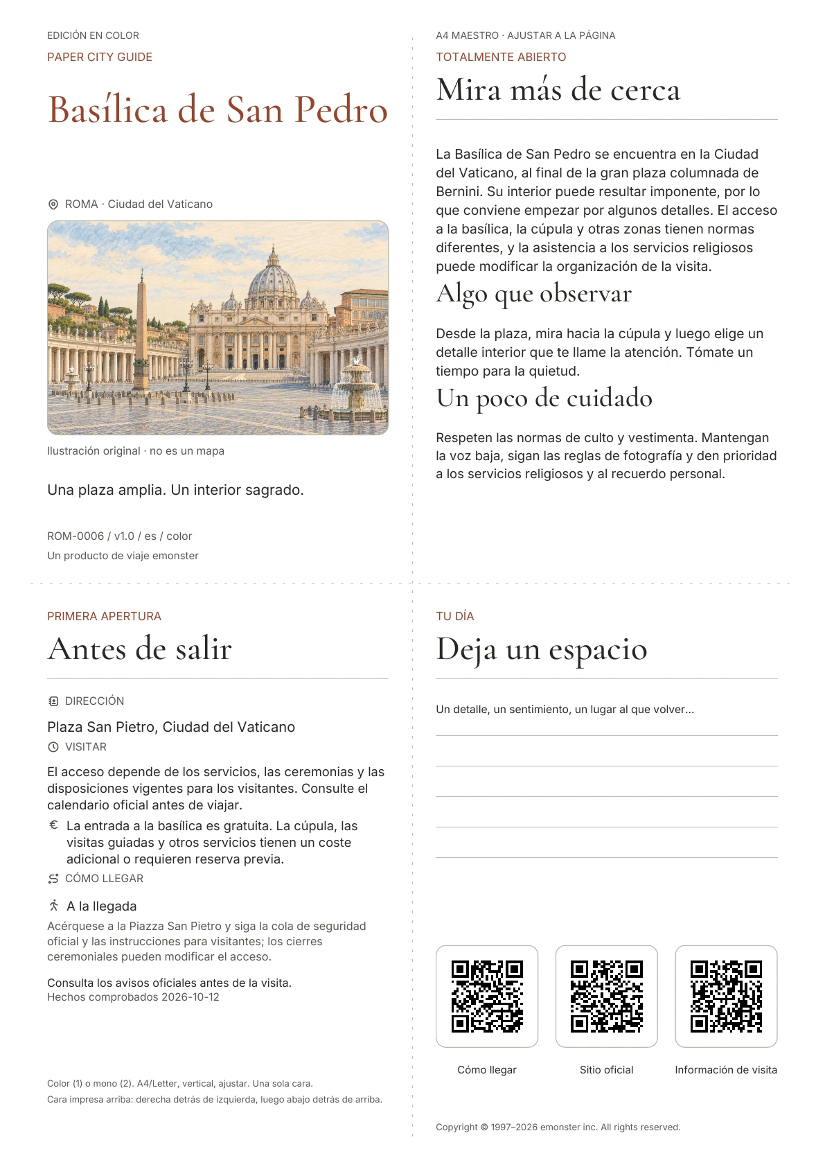 Portada real de la guía Basílica de San Pedro · Edición en color