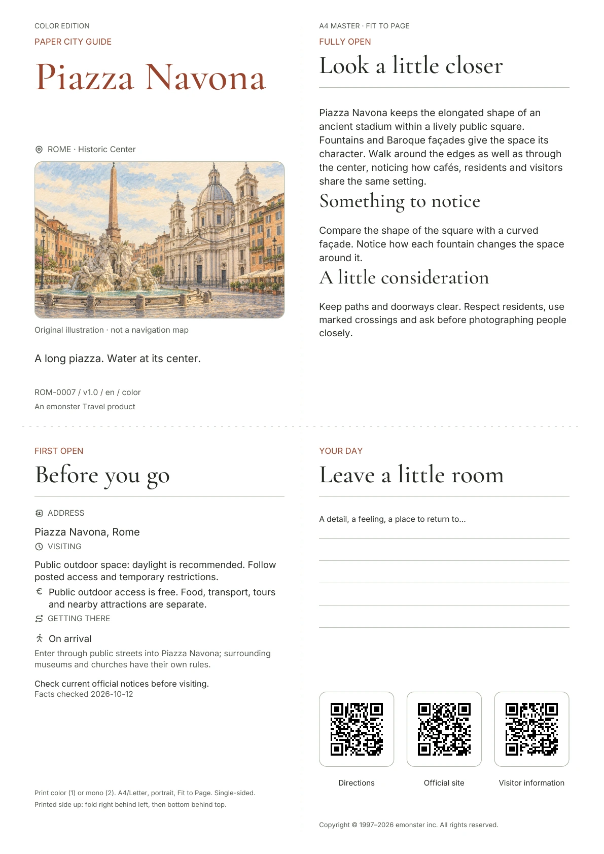 Actual Piazza Navona guide cover · Color edition