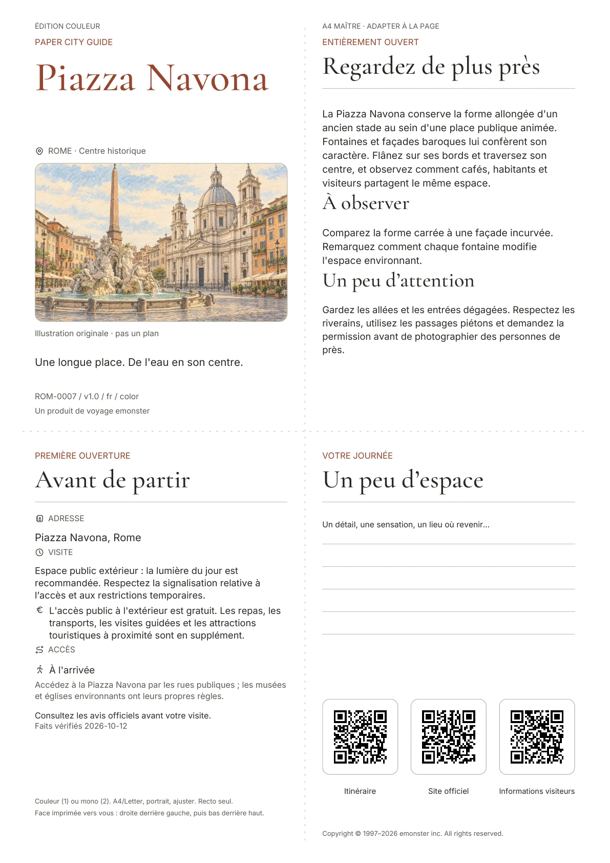 Couverture réelle du guide Piazza Navona · Édition couleur