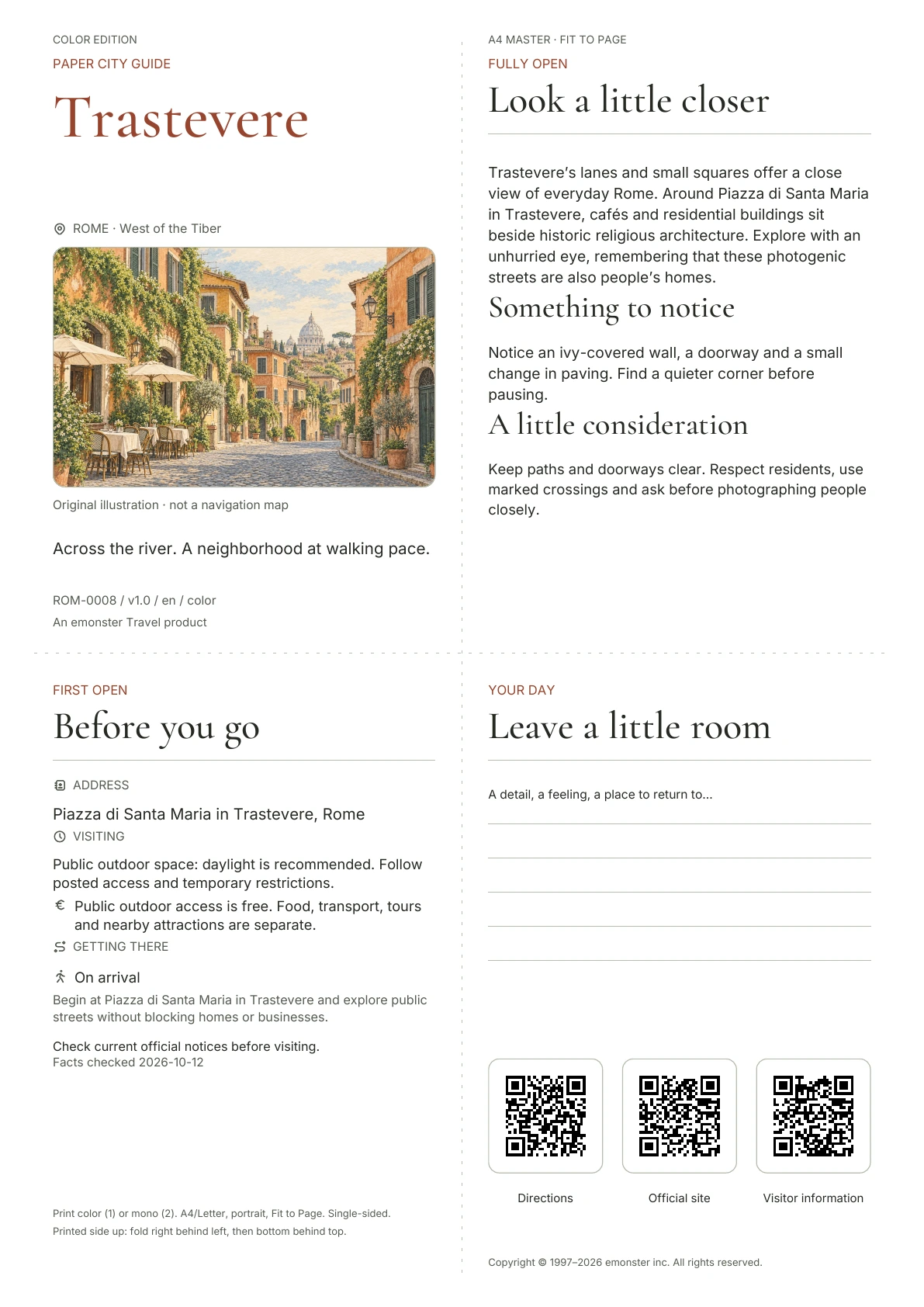 Actual Trastevere guide cover · Color edition