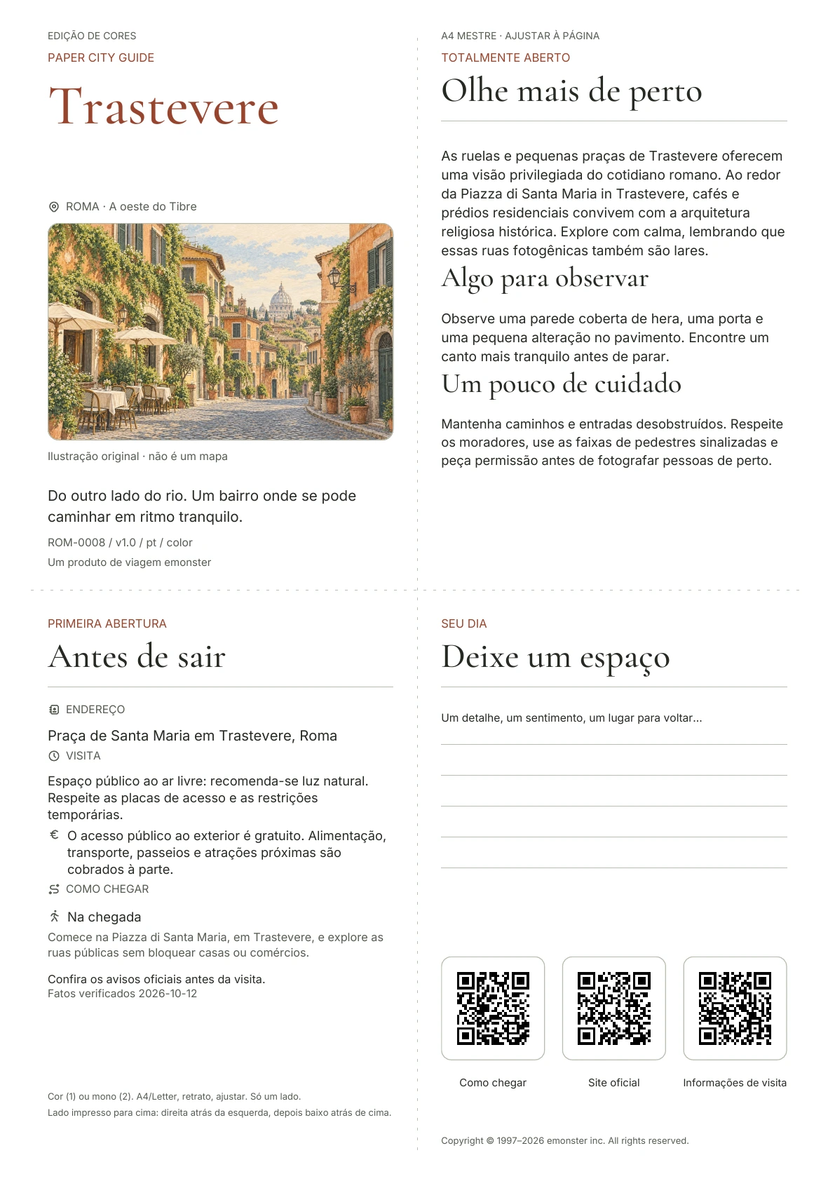 Capa real do guia Trastevere · Edição colorida