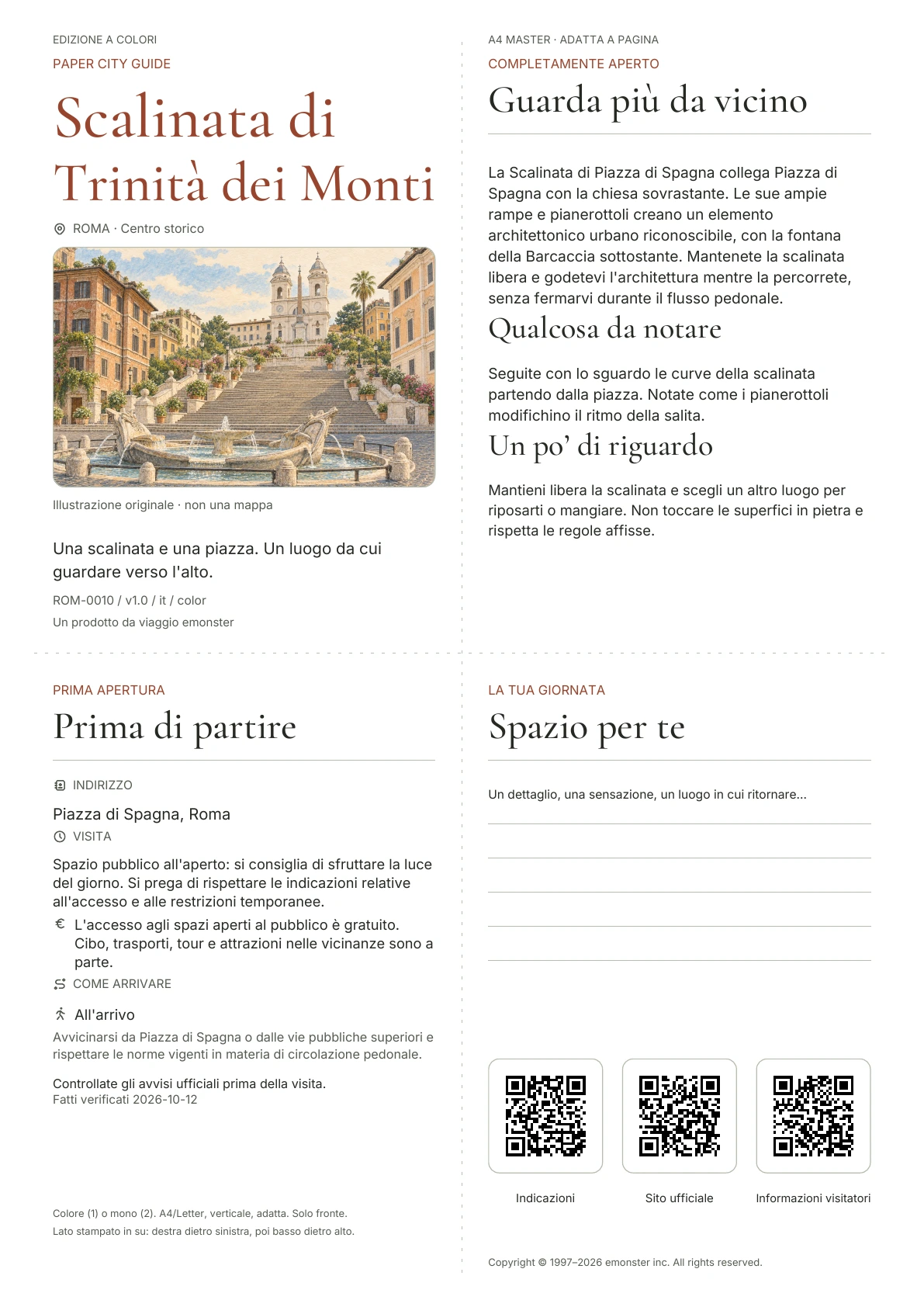 Copertina reale della guida Scalinata di Trinità dei Monti · Edizione a colori