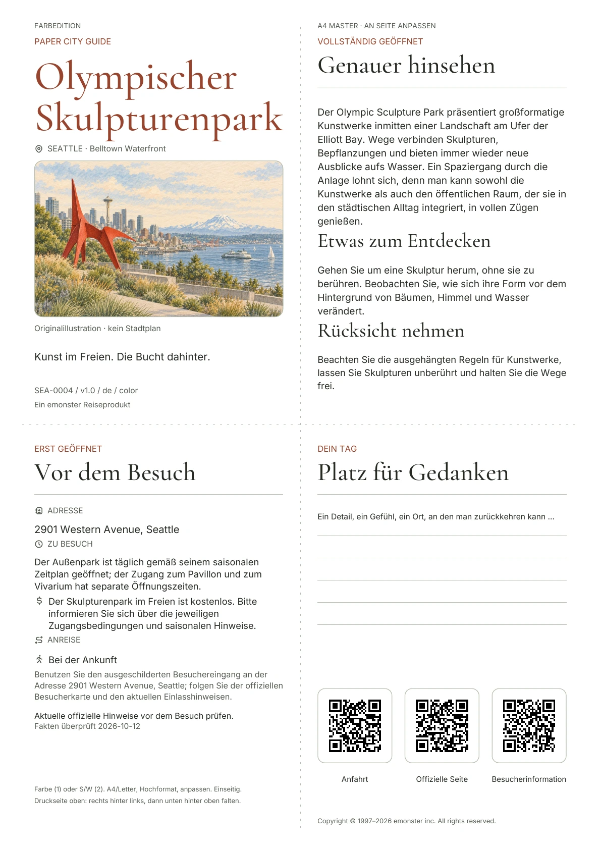 Tatsächliches Titelblatt: Olympischer Skulpturenpark · Farbausgabe