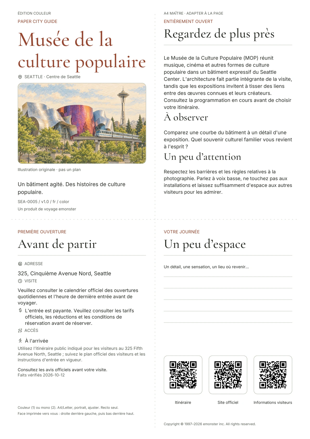 Couverture réelle du guide Musée de la culture populaire · Édition couleur