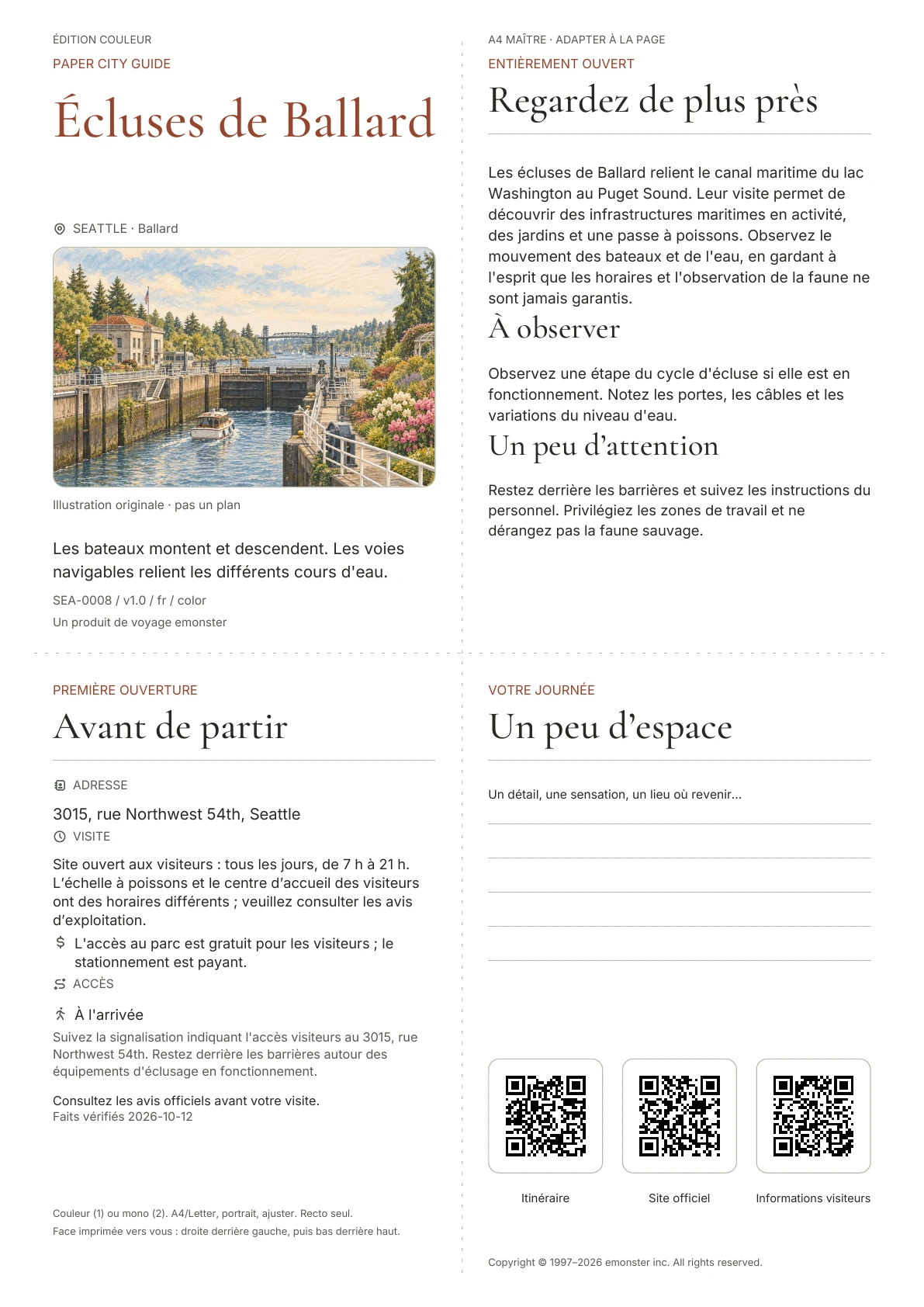 Couverture réelle du guide Écluses de Ballard · Édition couleur