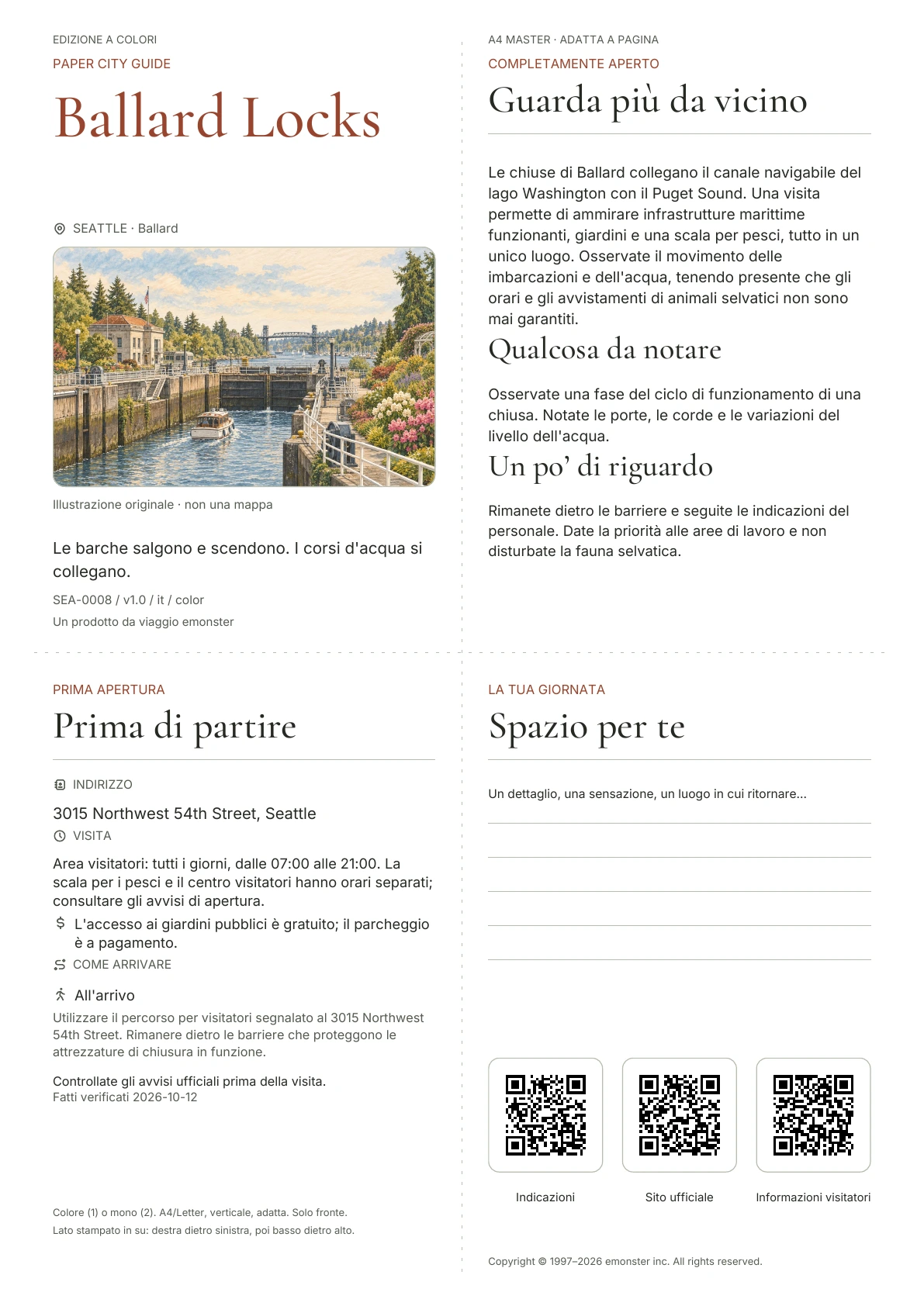 Copertina reale della guida Ballard Locks · Edizione a colori