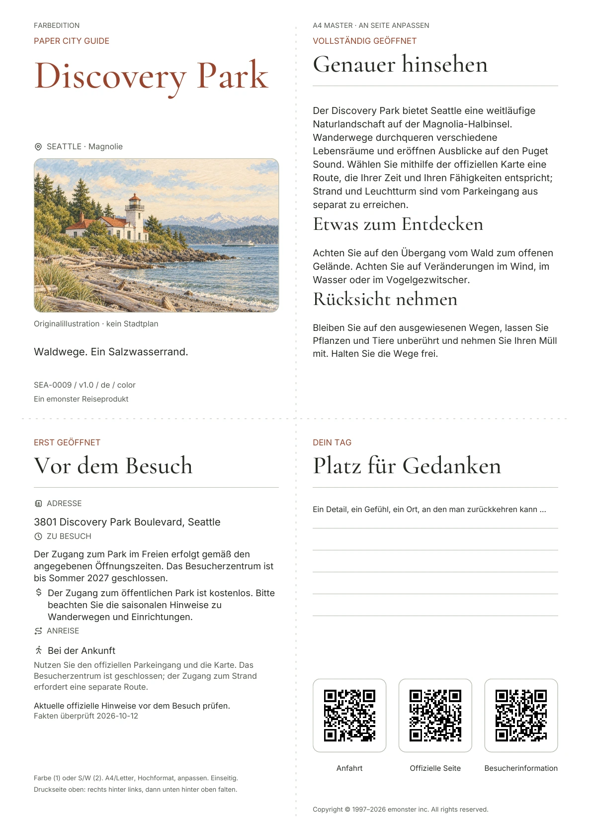 Tatsächliches Titelblatt: Discovery Park · Farbausgabe
