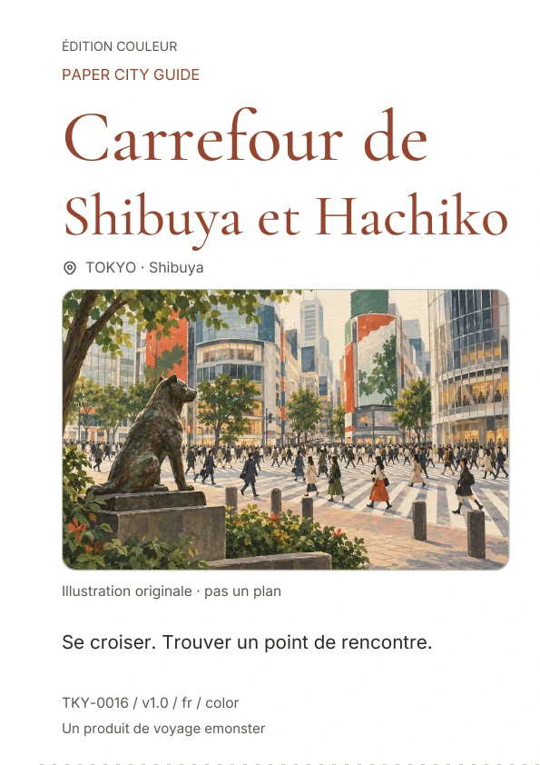 Carrefour de Shibuya et Hachiko · Aperçu de la couverture