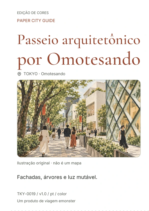 Passeio arquitetônico por Omotesando · Prévia da capa