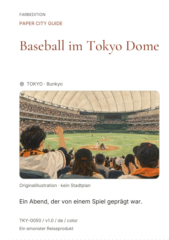 Baseball im Tokyo Dome · Cover-Vorschau