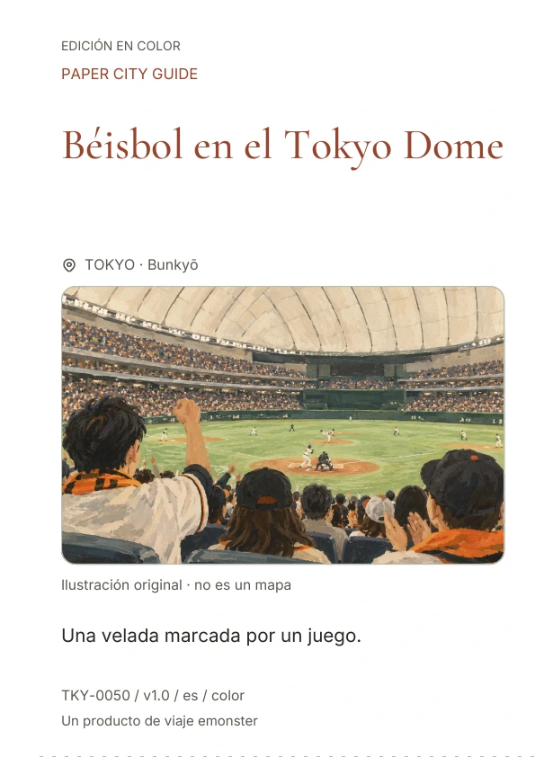 Béisbol en el Tokyo Dome · Vista previa de la portada