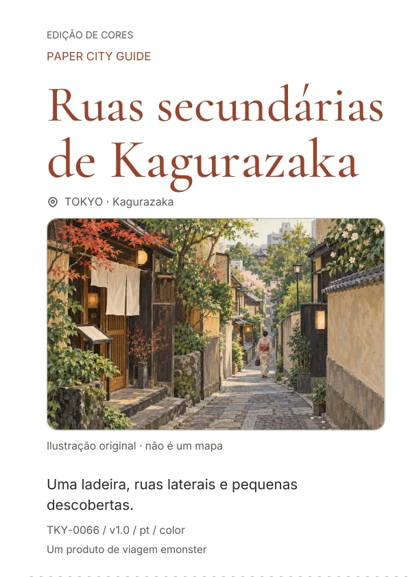 Ruas secundárias de Kagurazaka · Prévia da capa